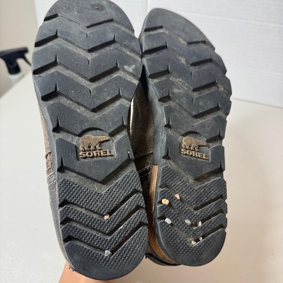 SOREL Leather Major Low Ankle Fossil Brown Boots Size 8 - Picture 7 of 14